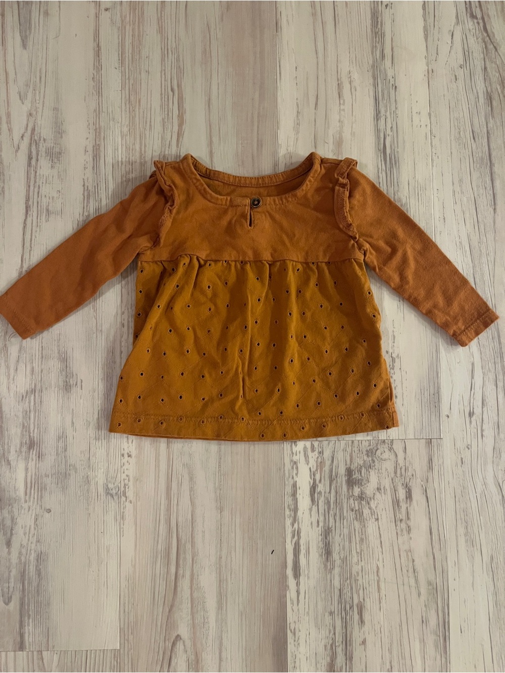 Carters Baby Girls' Long Sleeve Eyelet Top Size 6M